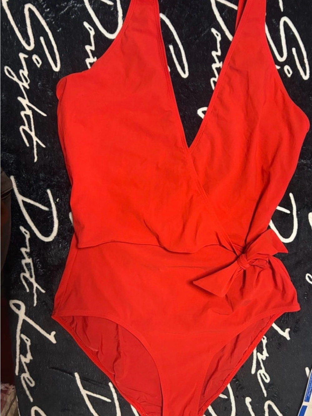 Tory Burch Red One-Piece Swimsuit with Side Tie
